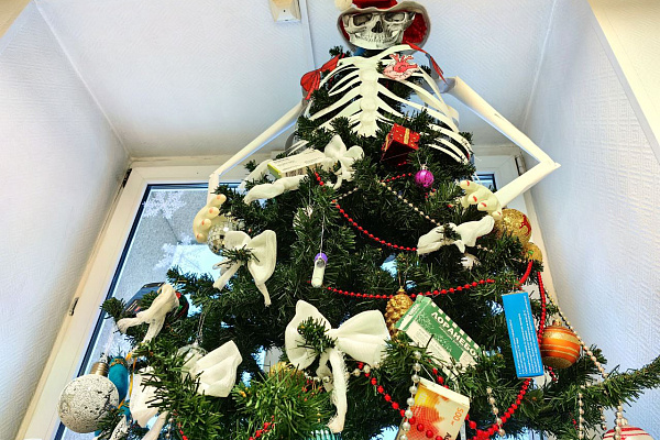 Ангелы из масок, гирлянды из пробирок. В Сургутской травмбольнице прошёл конкурс на самое оригинальное украшение отделения 